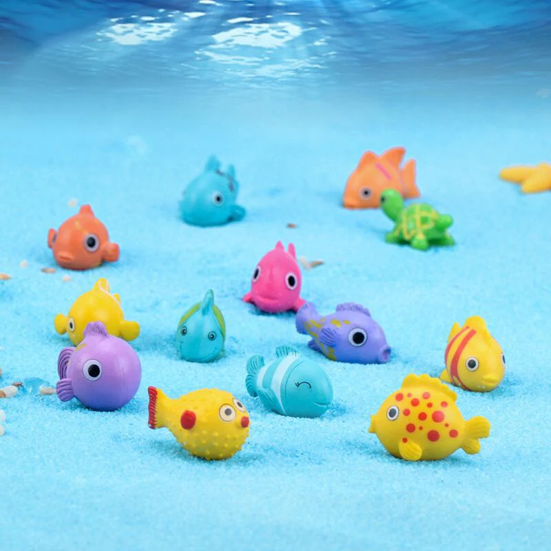 Neu 10 Stück Cartoon-Fische DIY Mikro-Landschaft Aquarium-Dekoration Fischbecken-Wasserlandschaft Kreative Kleine Fisch-Plastik-Ornamente Bastelbedarf Image