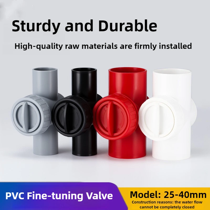 25/32/40mm PVC Absperrventil Aquarium Feinabstimmung Ventil Einstellbare Durchflussregelung Kugelhahn Für Aquarium Filter Zubehör Schwarz Image