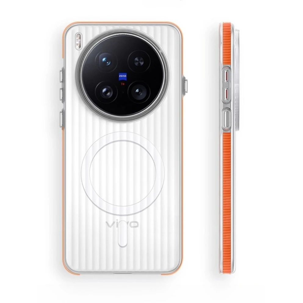 Magnetische Fall Für VIVO X300 Pro Fall MagSafe Matte Transparent Gepäck Streifen Telefon Abdeckung Für VIVO X300 Pro Hard Shell Image
