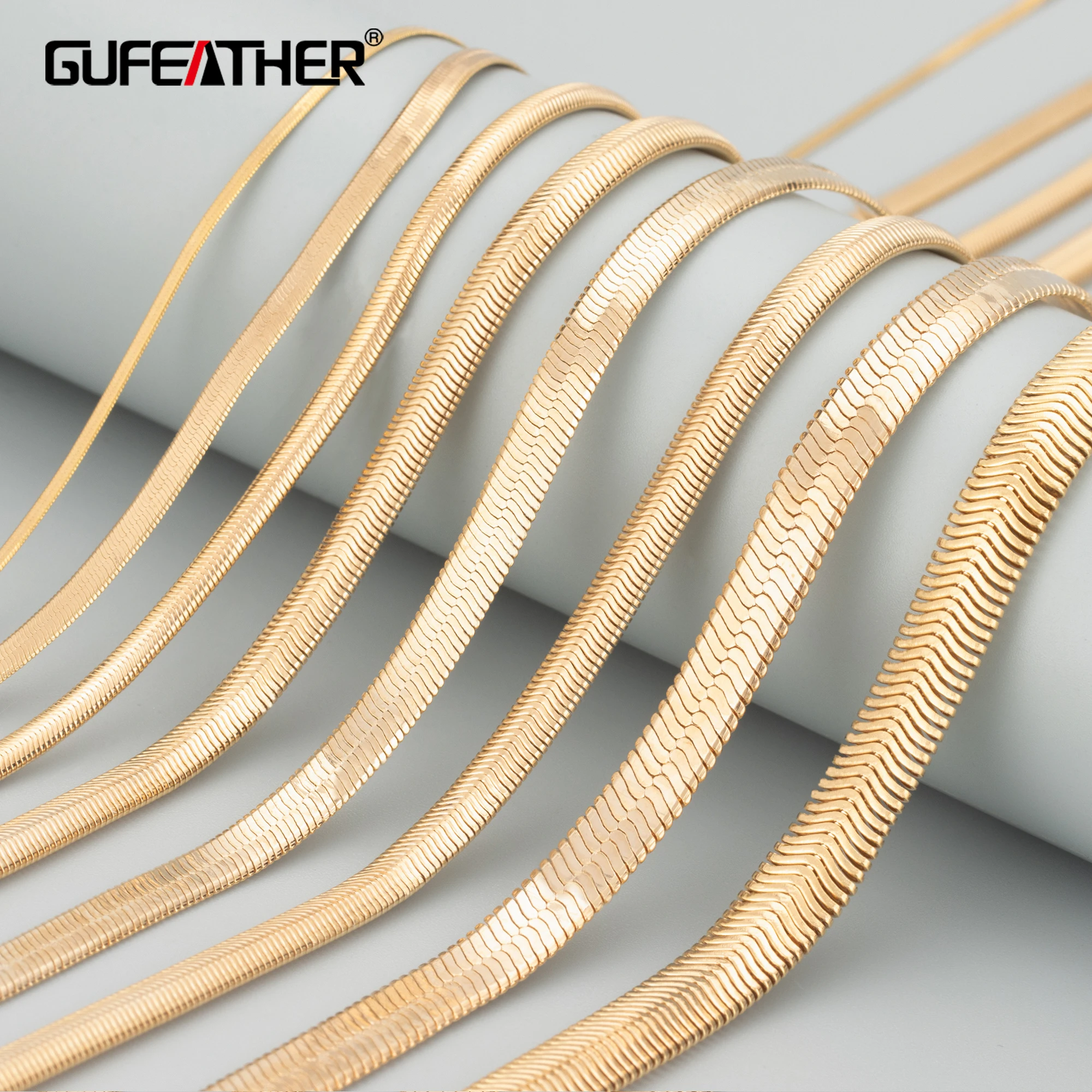 GUFEATHER MB71, mode schlange halskette, nickel frei, 18k gold rhodium überzogen, lange halskette diy kette, mash up halskette, eine stücke/lot Image