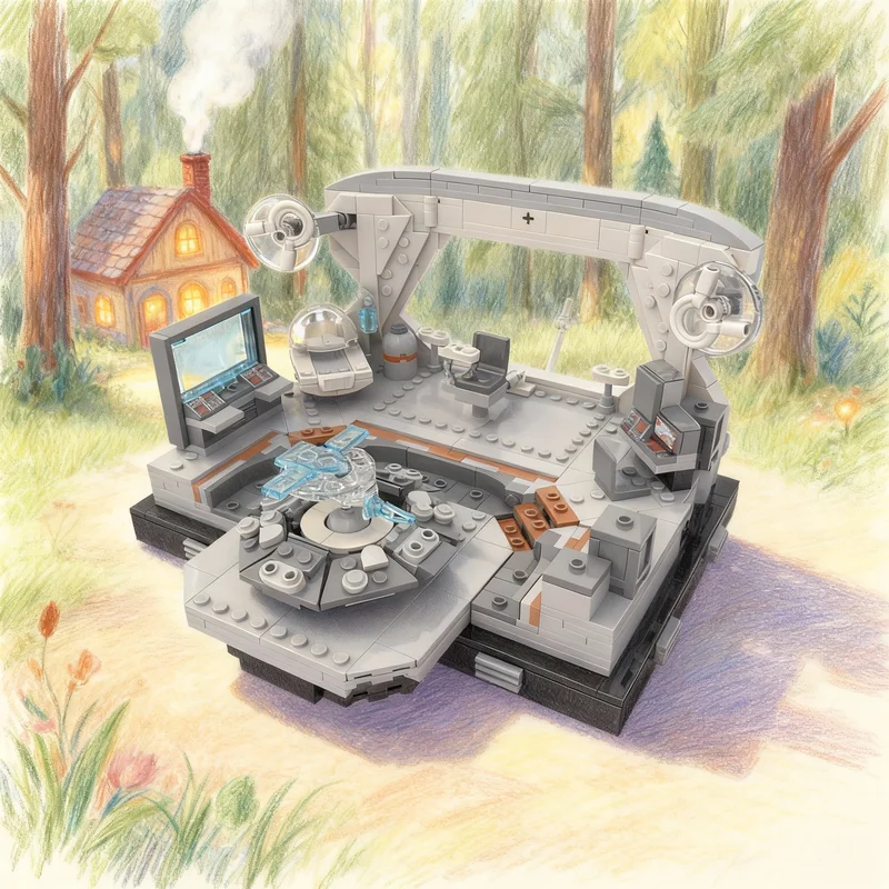 742-teiliges MOC Star Battle Resistance Command Bridge Modellbausatz Weihnachtsgeschenk Architektur DIY Kreative Idee Image