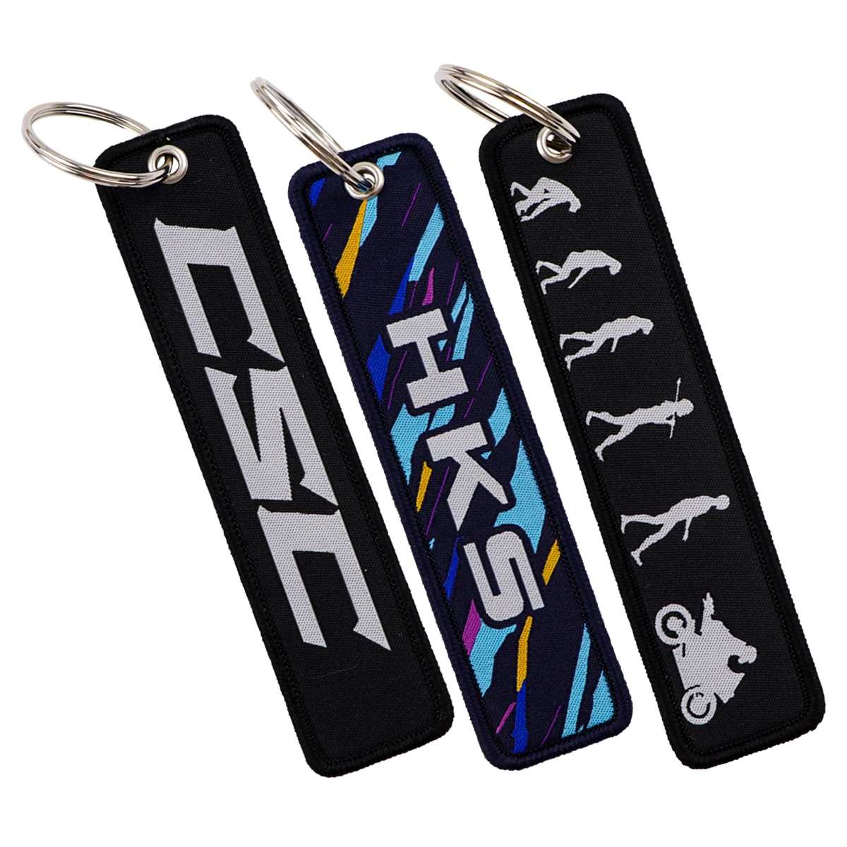 Racing Power Bestickte Schlüsselanhänger Auto-Schlüsselringe Schlüsselanhänger Trendige Motorrad-Accessoires Cooles Geschenk für Sportbegeisterte Image