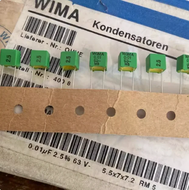 20 teile/los original Deutsch WIMA FKP 63 V 0,01 UF 2,5% 5,5X7X7,2 MM P: 5 MM grün Audio film kondensatoren kostenloser versand Image