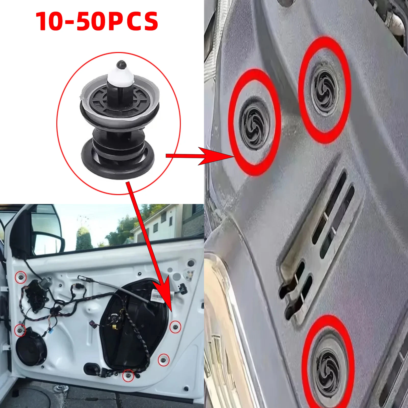 10-50PCS Auto Tür Panel Schnalle Trim Clips Innere Verschluss für Volkswagen Audi Touran Tiguan Golf 4 5 6 7 Passat Polo Jetta T5 Image