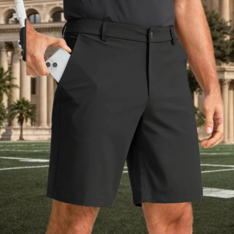 Kleid Shorts Männer Schnell Trocknend Casual Bermuda Shorts Sommer Eis Seide Kühlung Business Zipper Fly Formale Shorts Männer Arbeit Tragen Büro Image
