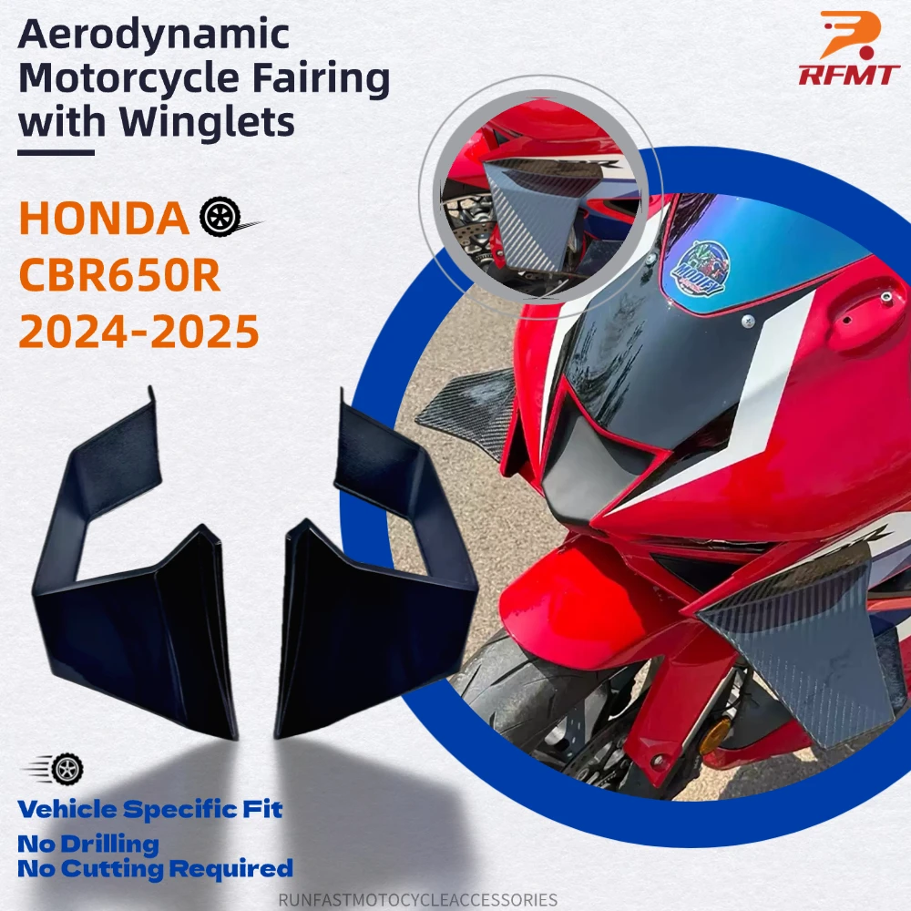 Für Honda CBR650R 2024 2025, Motorrad, aerodynamische Flügel, Seitenverkleidung, Spoiler, Windblätter, Racing-Stil, Aero Winglets, Stabilisator Image