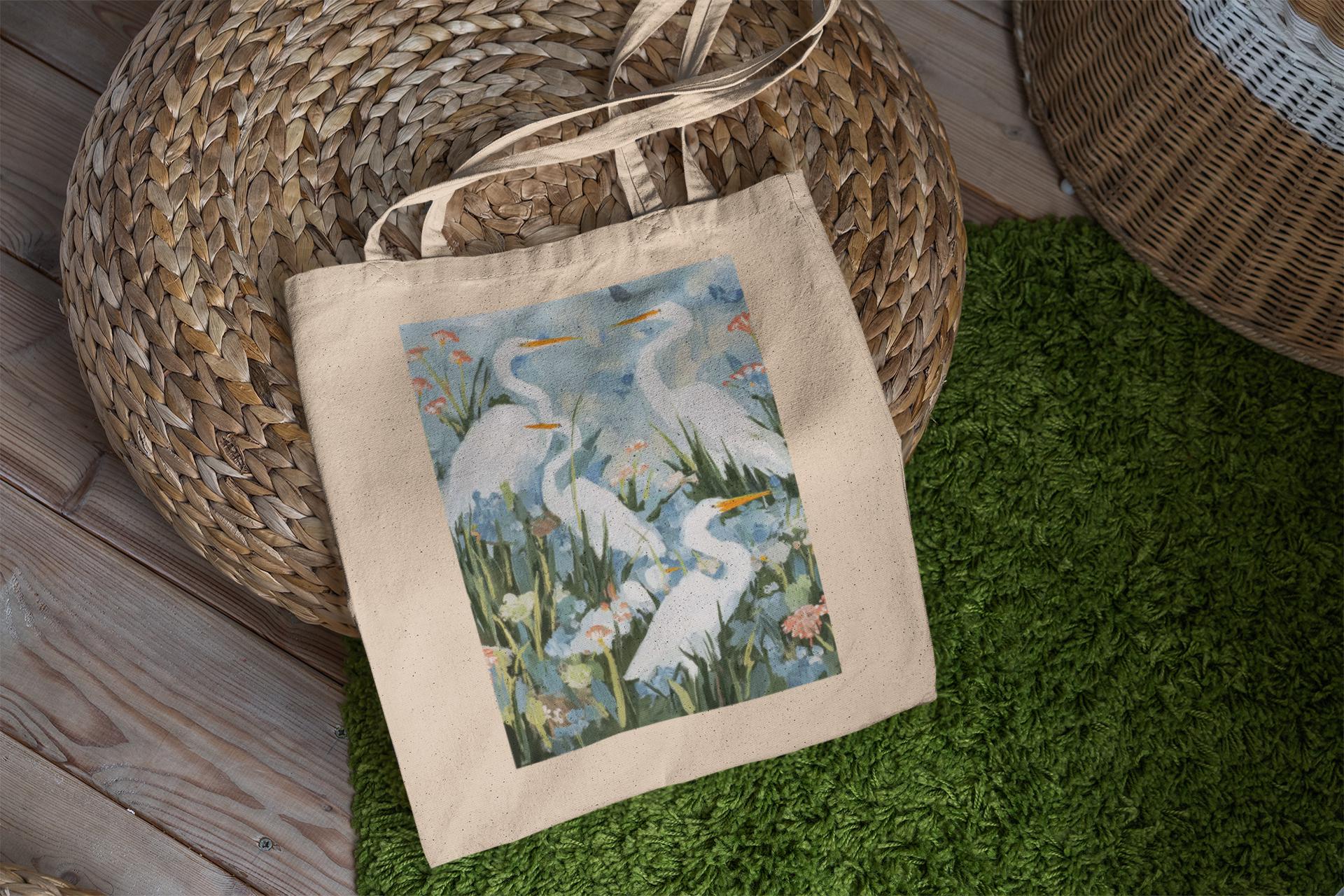 Borsa tote Heron - Borsa tote estetica, borsa tote, borsa di tela, borsa per libri, borsa della spesa, borsa per libri carina, borsa tote, borsa tote