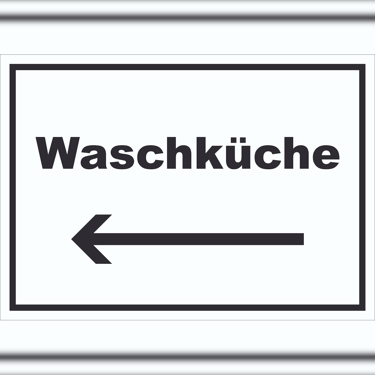 HB-Druck Waschküche Schild mit Text und Richtungspfeil links Waschraum waagerecht A0 Rückseite selbstklebend Image