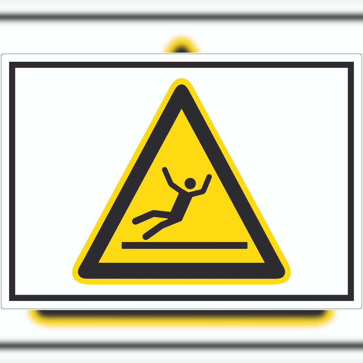 HB-Druck Achtung Rutschgefahr Symbol Aufkleber A7 (74x105mm) Image