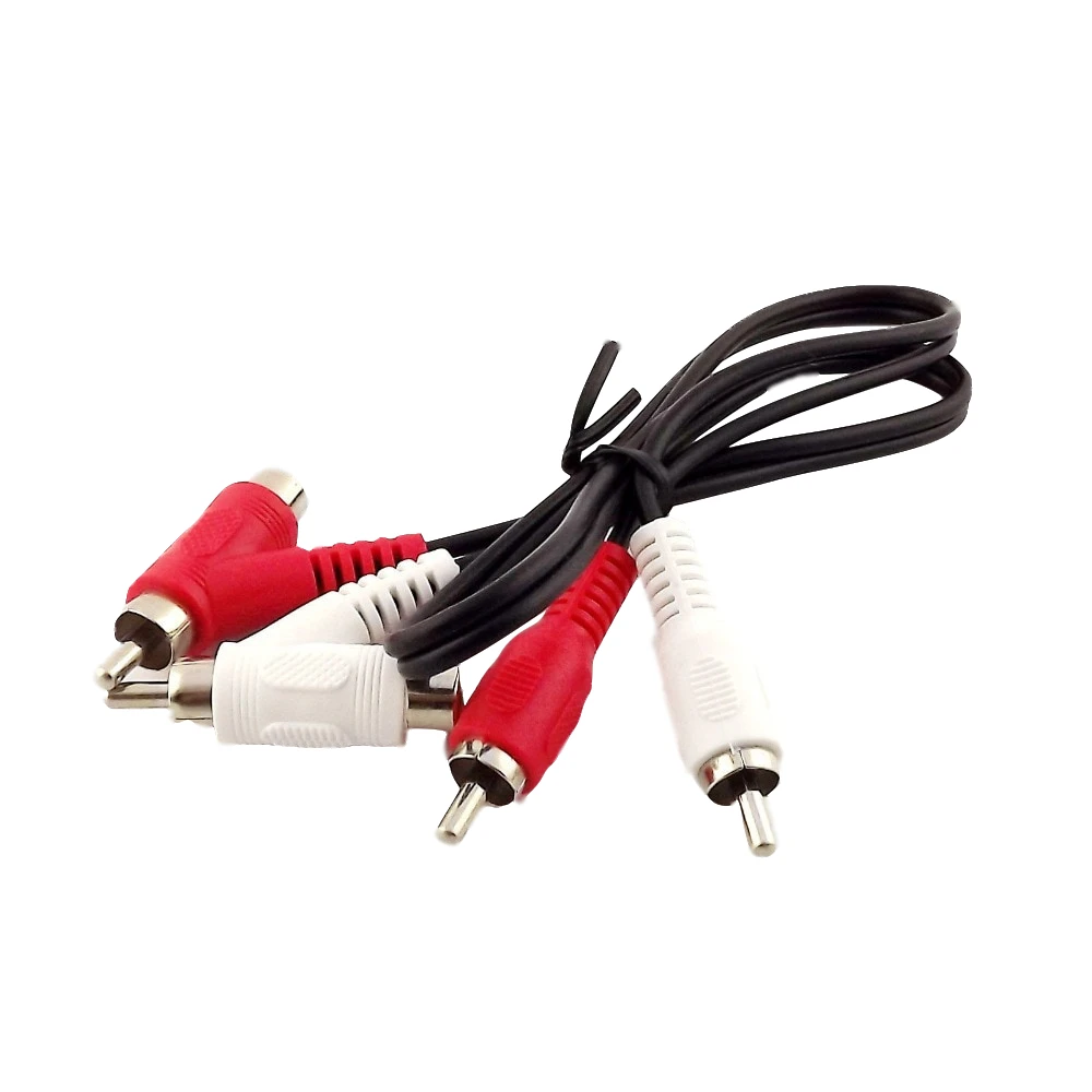 1 Stück RCA Stereo Audio Piggyback Kabel 2 x RCA Phono Stecker auf 2x RCA Stecker und Buchse Piggyback Kabel 1,5 Fuß/5 Fuß Image