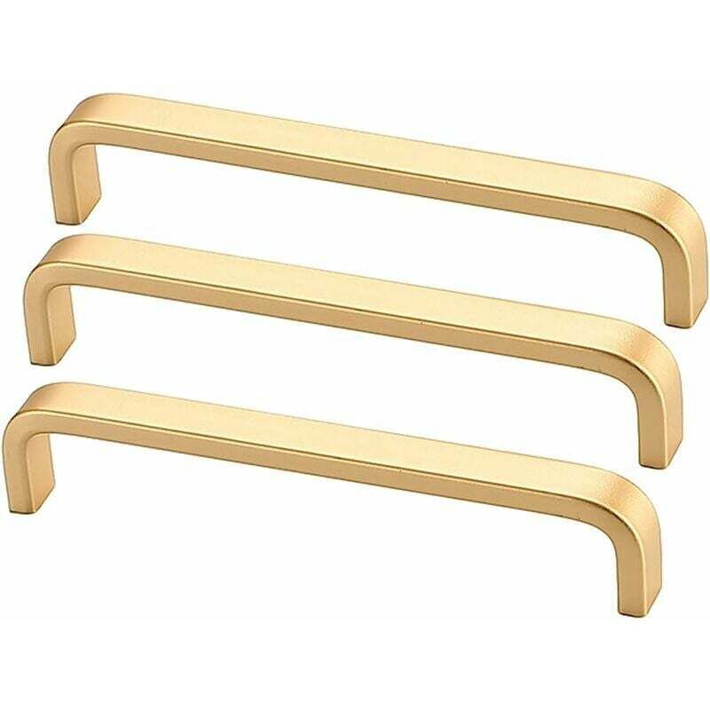 Maniglie Per Mobili In Oro, Maniglie Per Mobili Da Cucina, Maniglie Per Mobili Da Camera, Maniglie Per Cassetti E Armadi, Maniglie Per Mobili (3 Pezzi, Distanza Fori 128 Mm)