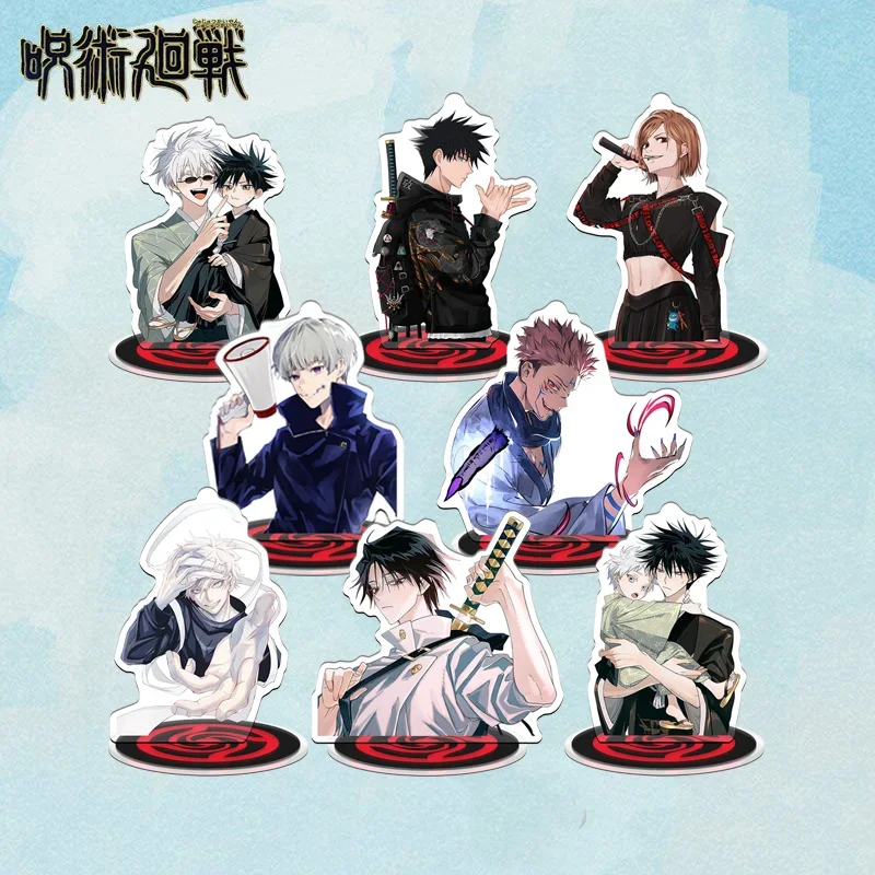 Anime Acryl Ständer für Schreibtisch Display, Jujutsu Line, Shimo zu Karu, Gegenseitige Hilfe Satoru, Fushiguro Amanai Riko Ornament Accessoires, 15cm Image