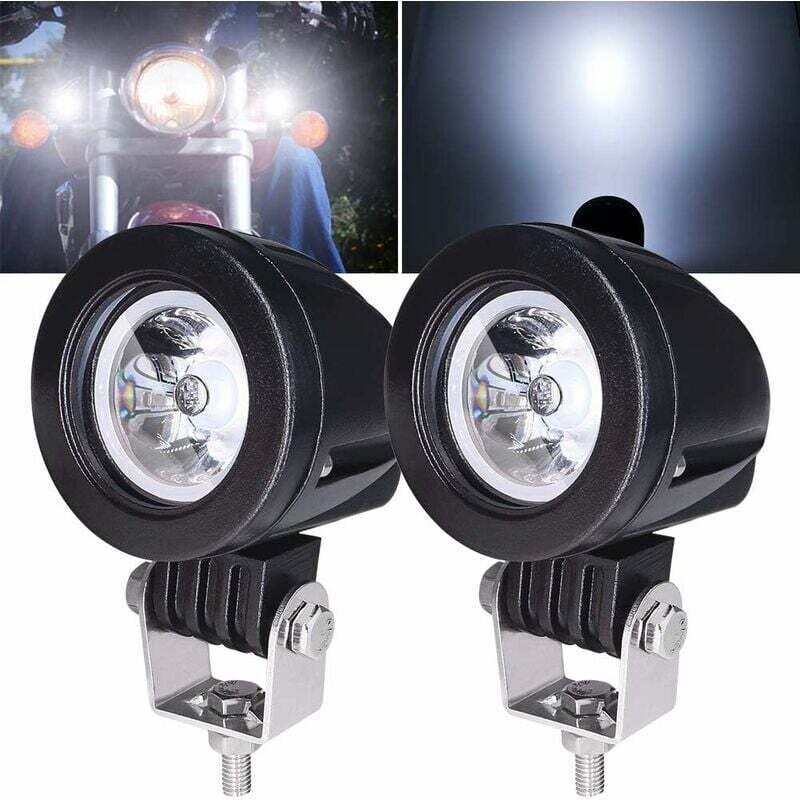 Pezzi 10w Led Bianco Moto Fendinebbia, 3 Pollici Led Moto Faro Luce Supplementare Moto Fendinebbia Impermeabile Faretto, Adatto Per 12-24v Moto Bici Auto Camion