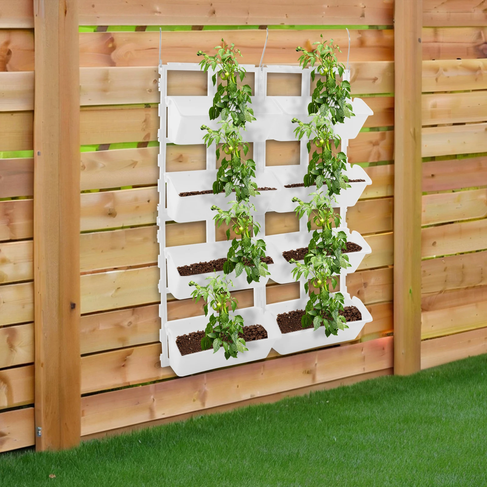 Moderner hängender vertikaler Pflanzgefäß, vertikaler Gartenpflanzer, hängender Pflanzgefäß für Hof, Garten, Balkon Image