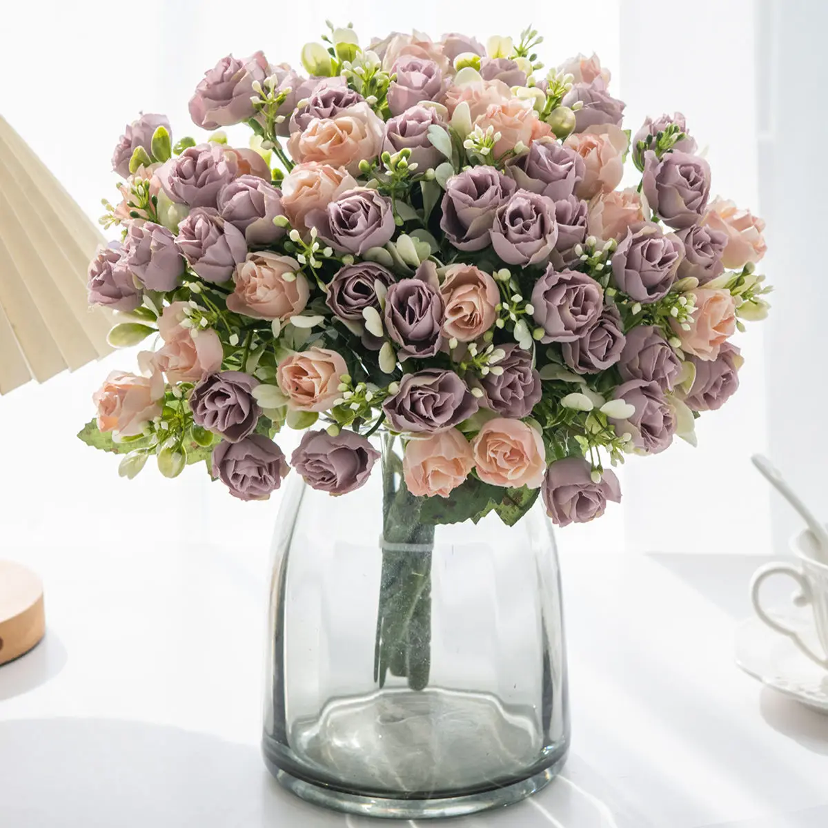 Artificial silk rose home vase high-quality decoration outdoor garden Valentine's bride wedding DIY hot selling photography prop