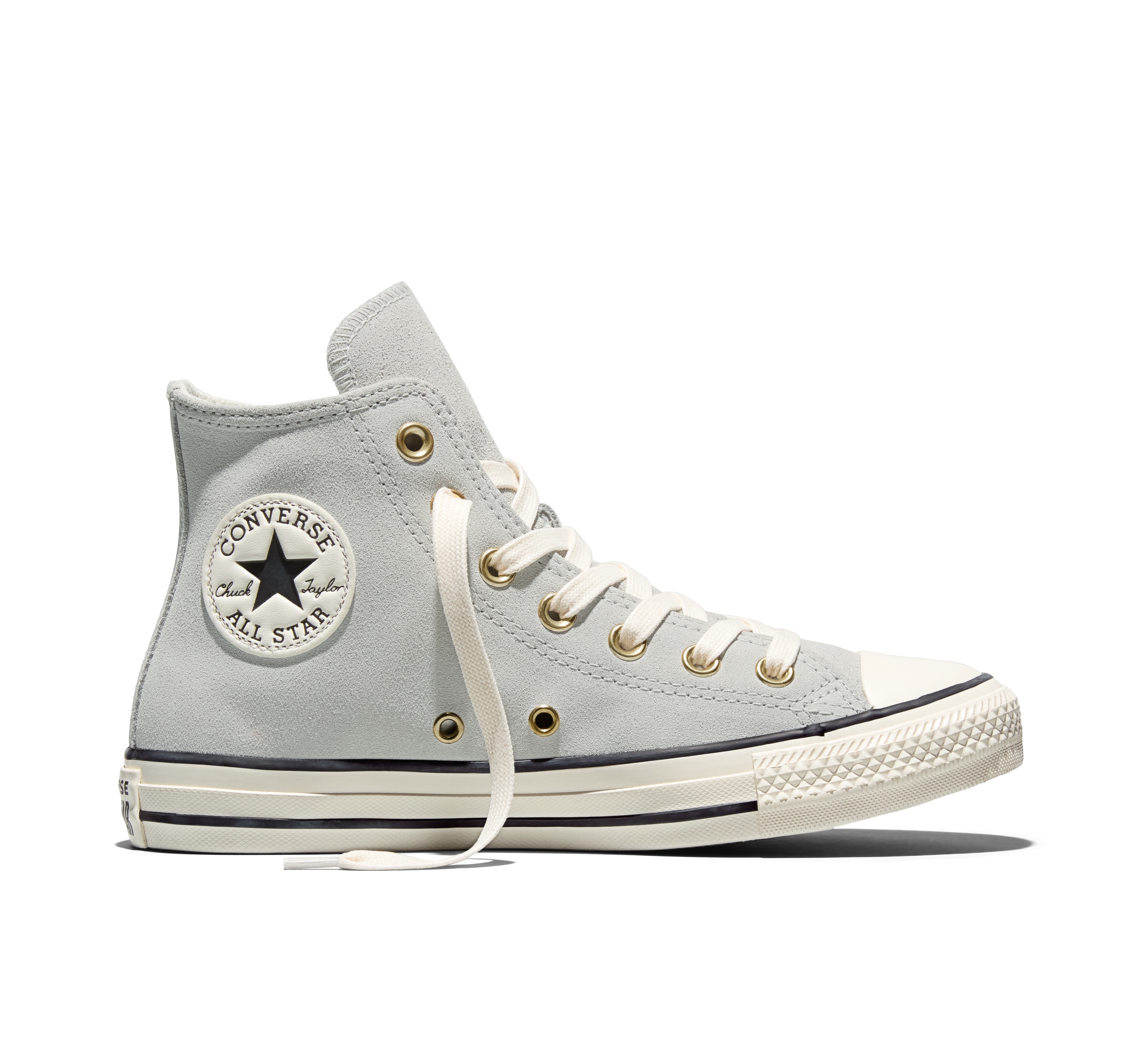 Sneaker CONVERSE "CHUCK TAYLOR ALL STAR SUEDE", Herren, Gr. 42, light grau, egret, schwarz, Leder, Schuhe Sneaker