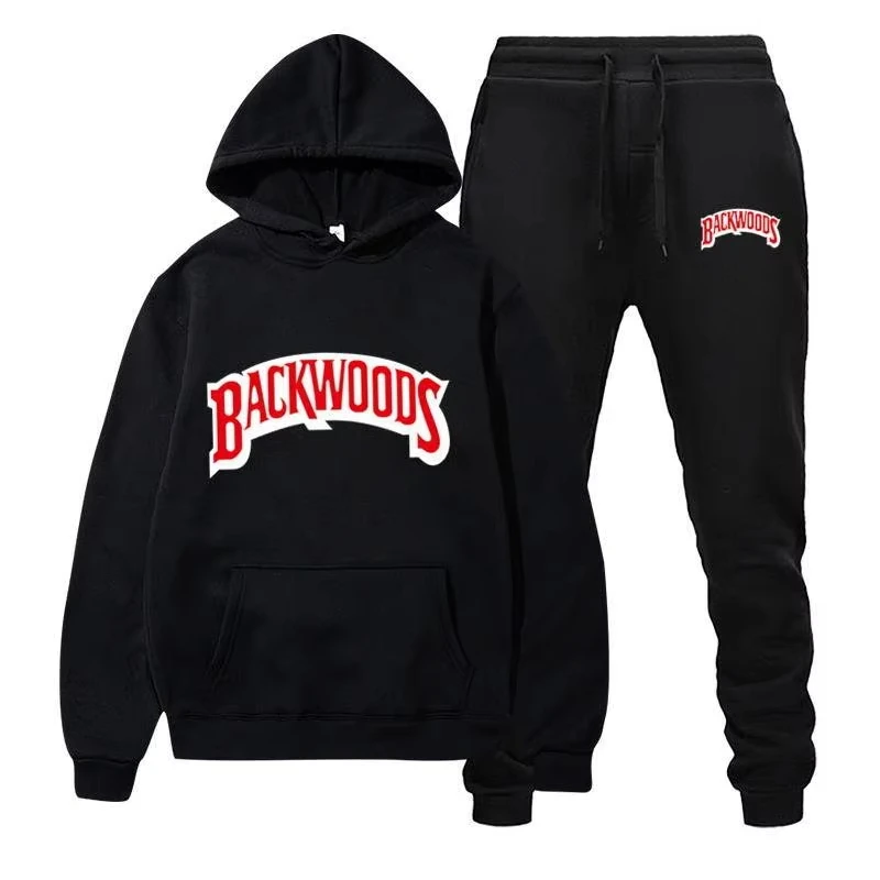 Felpa con cappuccio invernale Set da uomo Moda in pile Felpe con cappuccio rosse Pantaloni di marca neri Tuta da jogging casual Tuta Felpa Pullover da donna