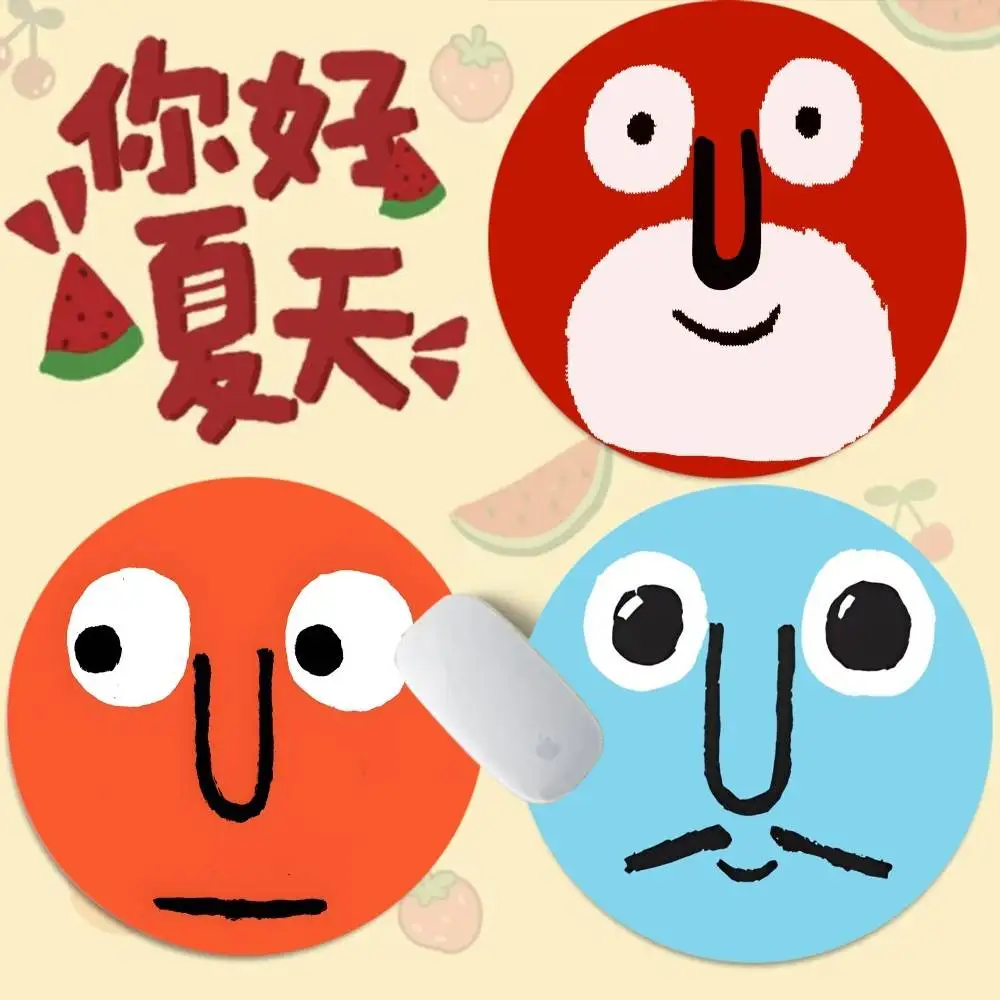 Art J-Jean J-Jullien Niedliches, rutschfestes, rundes Gaming-Laptop-Computer-Schreibtischunterlage, Büro-Notebook-Mauspad, Mauspad für Gamer Image