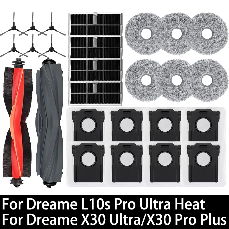 Für Dreame L10s Pro Ultra Heat/X30 Ultra/X30 Pro Ultra/X30 Pro Plus Kit Staubsauger-Ersatzteile Bürste Filter Wischmopp Staubbeutel Image