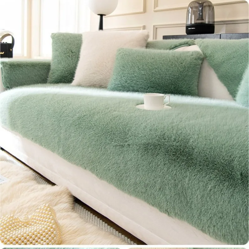 1PC Sofakissen Französischer Plüsch Winter Verdicktes rutschfestes Sitzkissen Einfaches modernes Handtuch mit vollständiger Abdeckung Geeignet für Herbst Winter Image