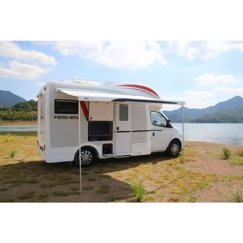 2M 3M Wohnmobil-Markise, Aluminiumrahmen, Farbauswahl, Maßanfertigung Möglich, Manuell oder Elektrisch, Wohnmobil-Seitenmarkise für Anhänger und Camper Image