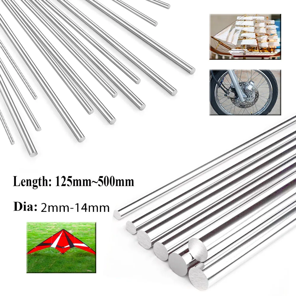 Stab aus Edelstahl 304, 0,8 mm – 1,8 mm, 2 mm, 2,5 mm, 3 mm, 4 mm, 5 mm, 6 mm, 8 mm, 10 mm, 14 mm, lineare Welle, metrische Rundstange, 125 mm, 500 mm lang Image