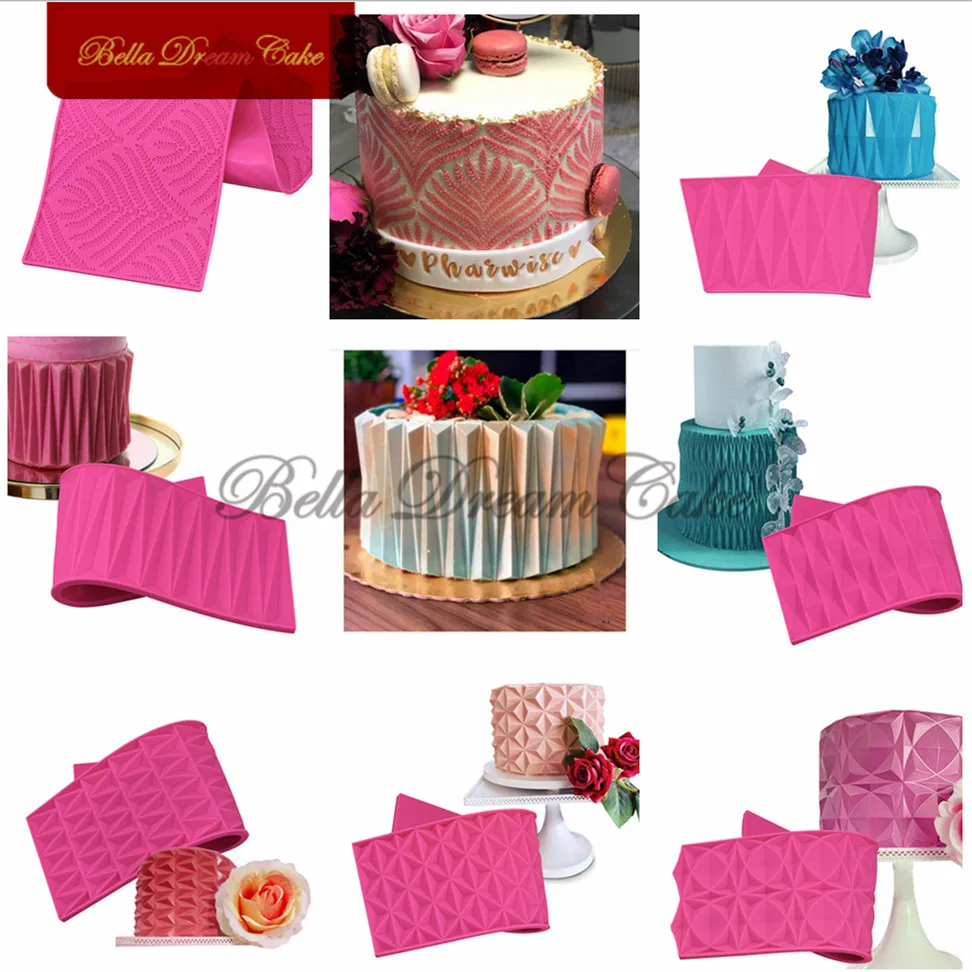 Schokolade Origami Silcone Form Kuchen Grenze Dekoration Spitze Matte für Fondant Sugracraft Hochzeit Kuchen Dekorieren Tools Backformen Image