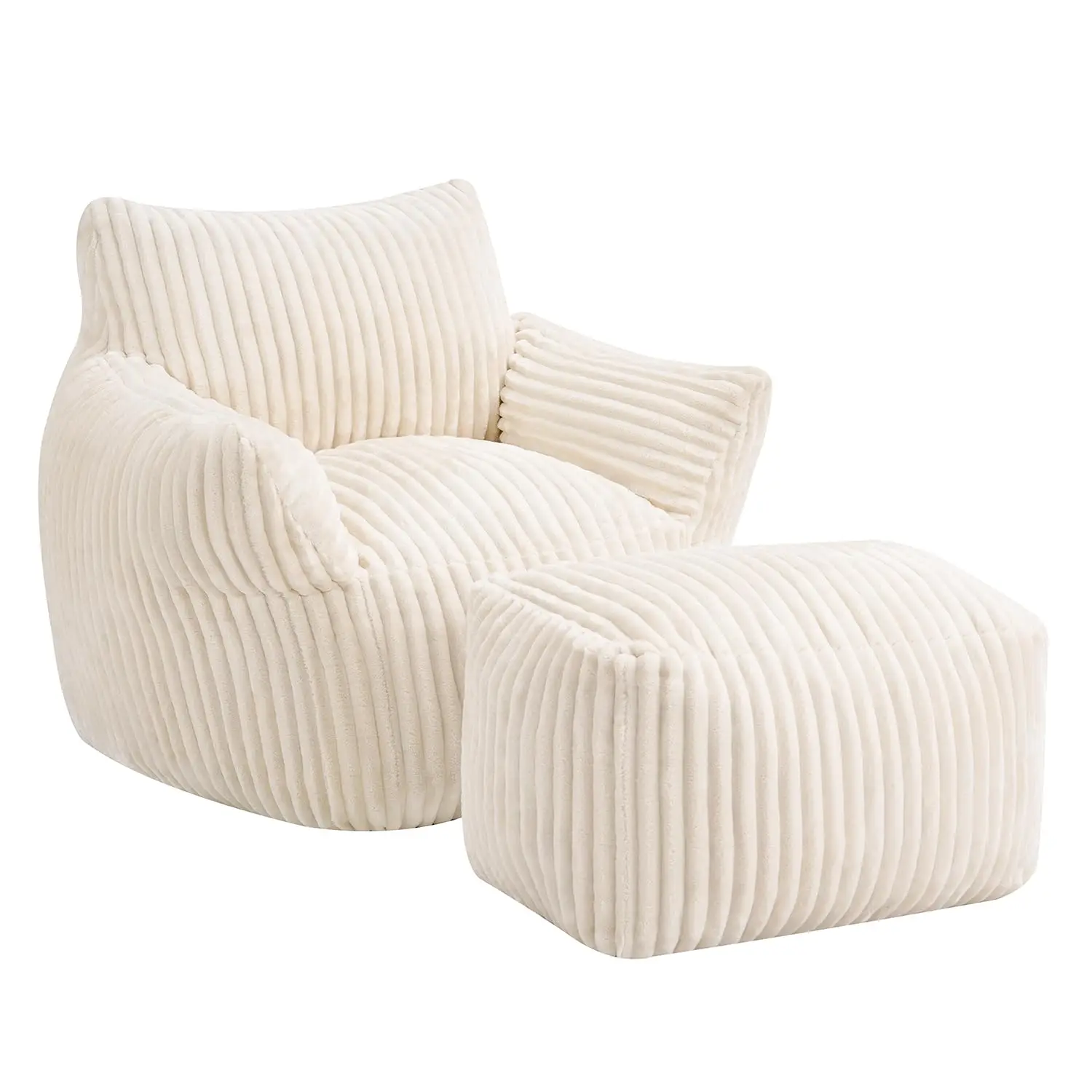 XXL-Sitzsack-Schlafsofa mit Rückenlehne und Fußstütze, Hocker für Erwachsene, Schlafzimmer, Wohnzimmer, Konservatorium, individuell Image