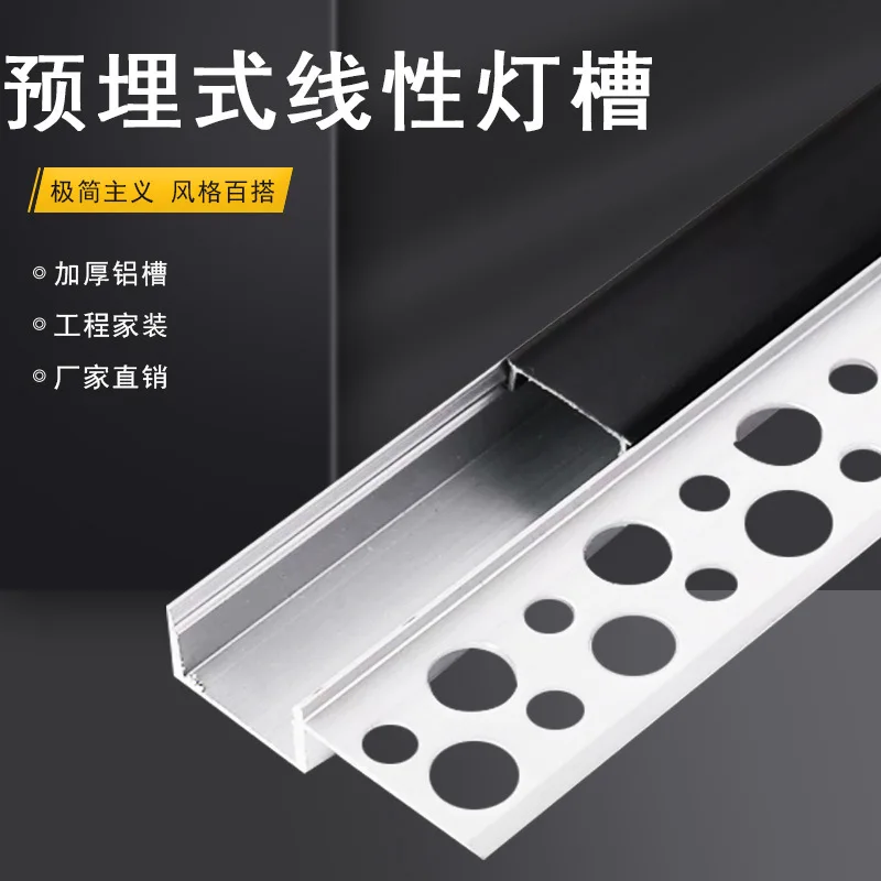 1M Einbau Rahmenlose Led Aluminium Linear Licht Unsichtbare Wand Versteckte Decke Gips Trockenbau Kanal Wohnkultur Bar Streifen Licht Image