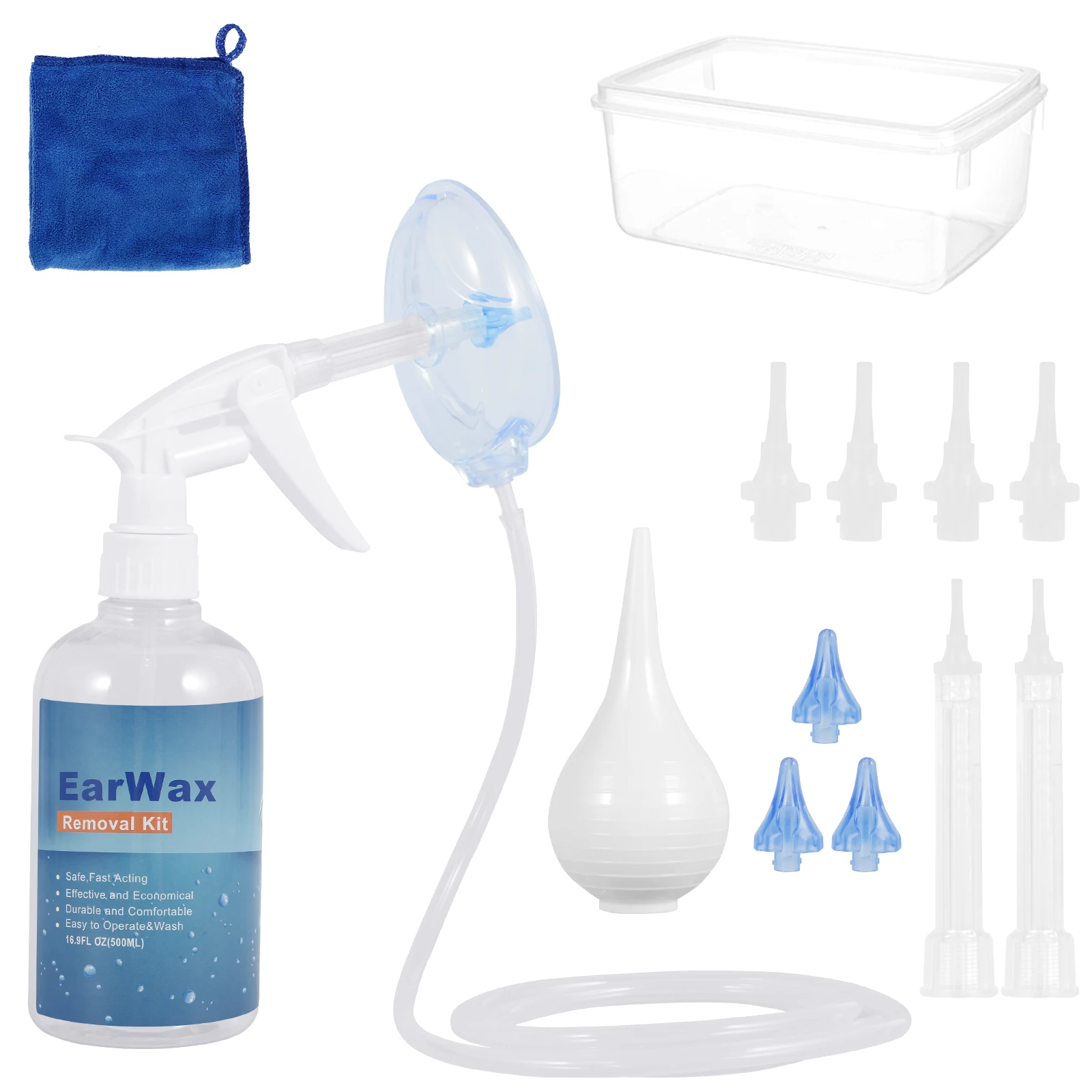 Werkzeugsatz zum Entfernen von Ohrenschmalz, wiederverwendbarer Ohrenschmalz-Entferner, komplettes, einfaches, sicheres Ohrreiniger-Werkzeug, effektives Werkzeug für das Ohrwaschflaschensystem für zu Image