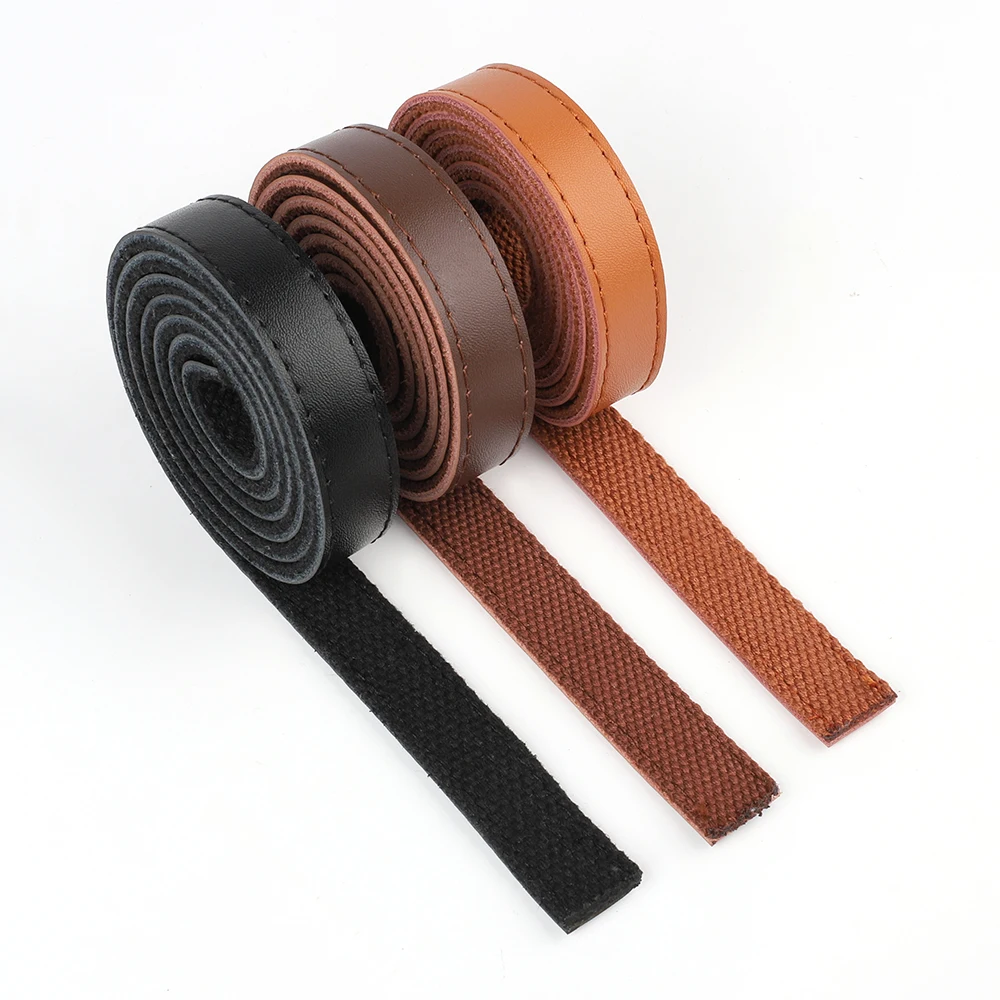 120 cm echtes Leder + Gurtband zum Trimmen, Nähmaterial, Sicherheitsgurt, Rucksackgurt, Taschenschnallen, Bekleidungszubehör Image