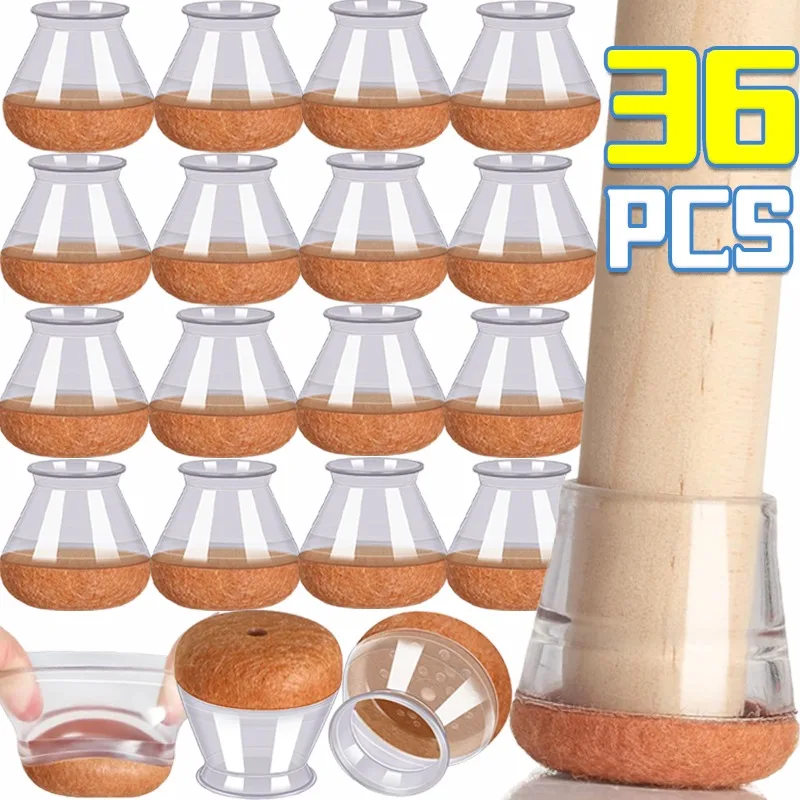 Silikon-Stuhlbeinabdeckung, Tischbeinkappen, Möbelbeine, Schieber, Kappen, rutschfeste Filzgleiter, reduziert Lärm, Stuhlstopfen, Bodenschoner Image