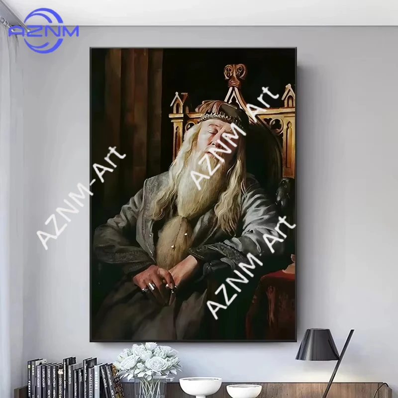 Vintage-Poster mit Schulleiterporträts, Professor Sleep Leinwanddruck, Zauberer-Magie-Schulposter, Heimdekoration, Geschenk Image