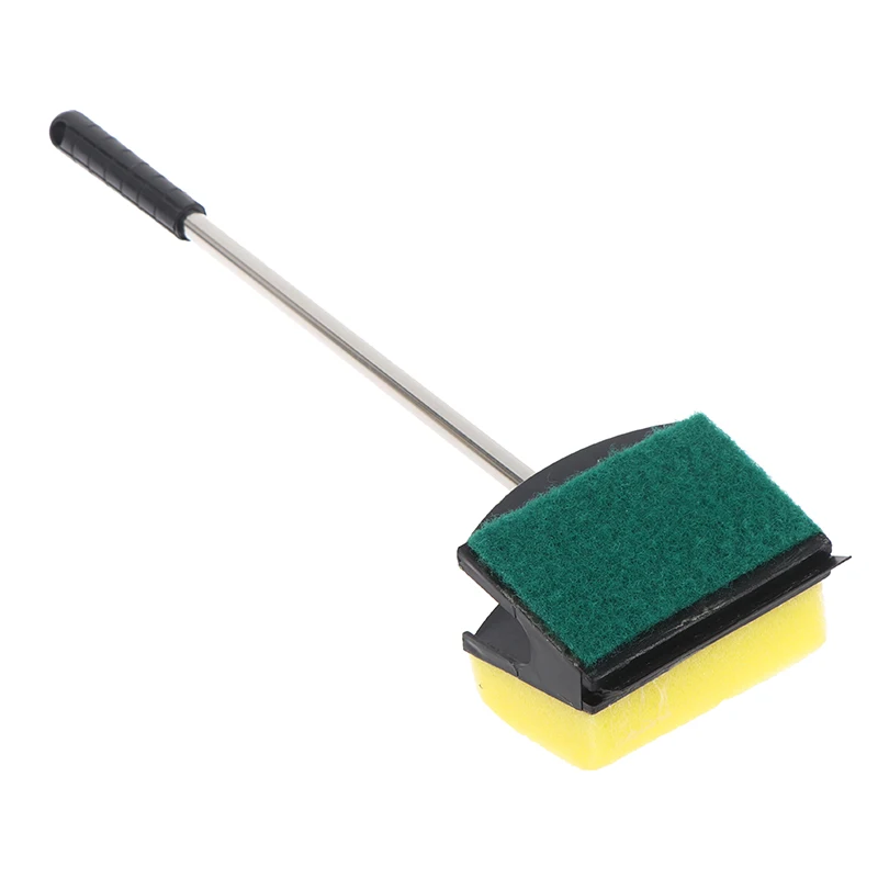 1 Stück Aquarium-Reinigungsbürste mit Langem Griff Doppelkopf-Schwamm-Schaber für Aquariumglas Algenentfernung Flexibles Reinigungswerkzeug Image