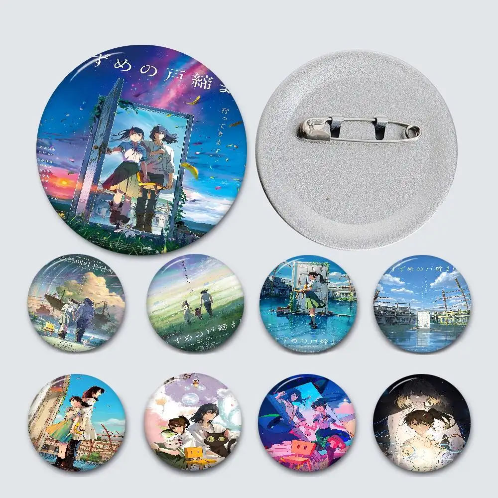 Japanische Anime Suzume 58mm süße Serie Pins lustige Abzeichen interessante Cartoon Tiere Broschen Rucksack Kleidung Geschenk Zubehör Image