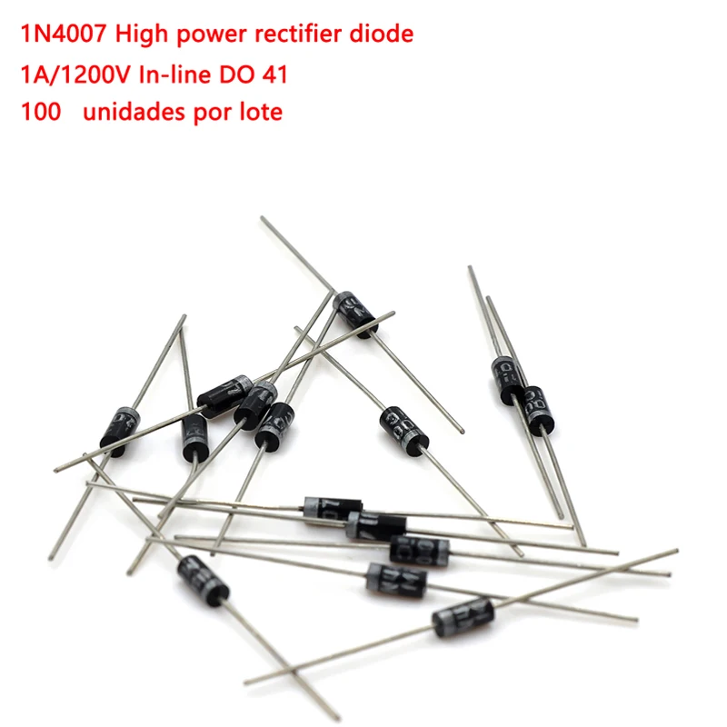 100 teile/los 1N4007 4007 1A 1000 V DO-41 Gleichrichter Diode Neue Original Neue Image