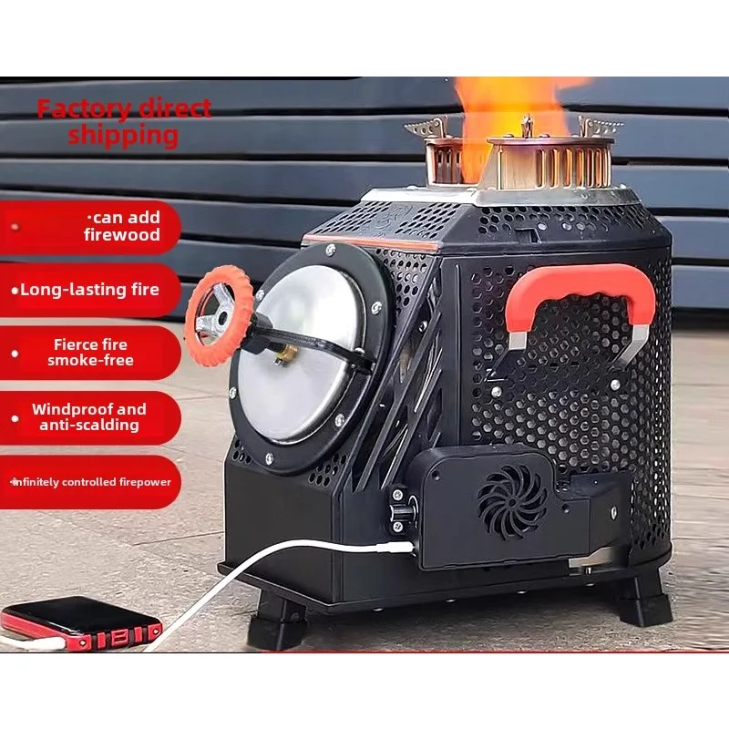 Rauchfreier Holzofen, Camping, Outdoor, tragbarer Grill, Reiseversion Image