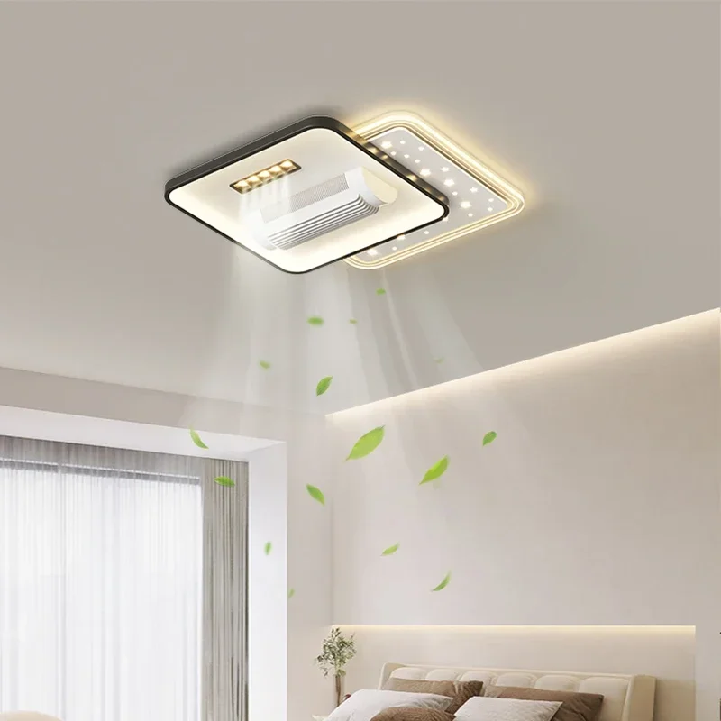 2025, Deckenventilatoren, leiser, unsichtbarer, blattloser elektrischer Ventilator, LED-Lampe, Fernbedienung, Ventilator, Beleuchtung für Wohnzimmer, Schlafzimmer