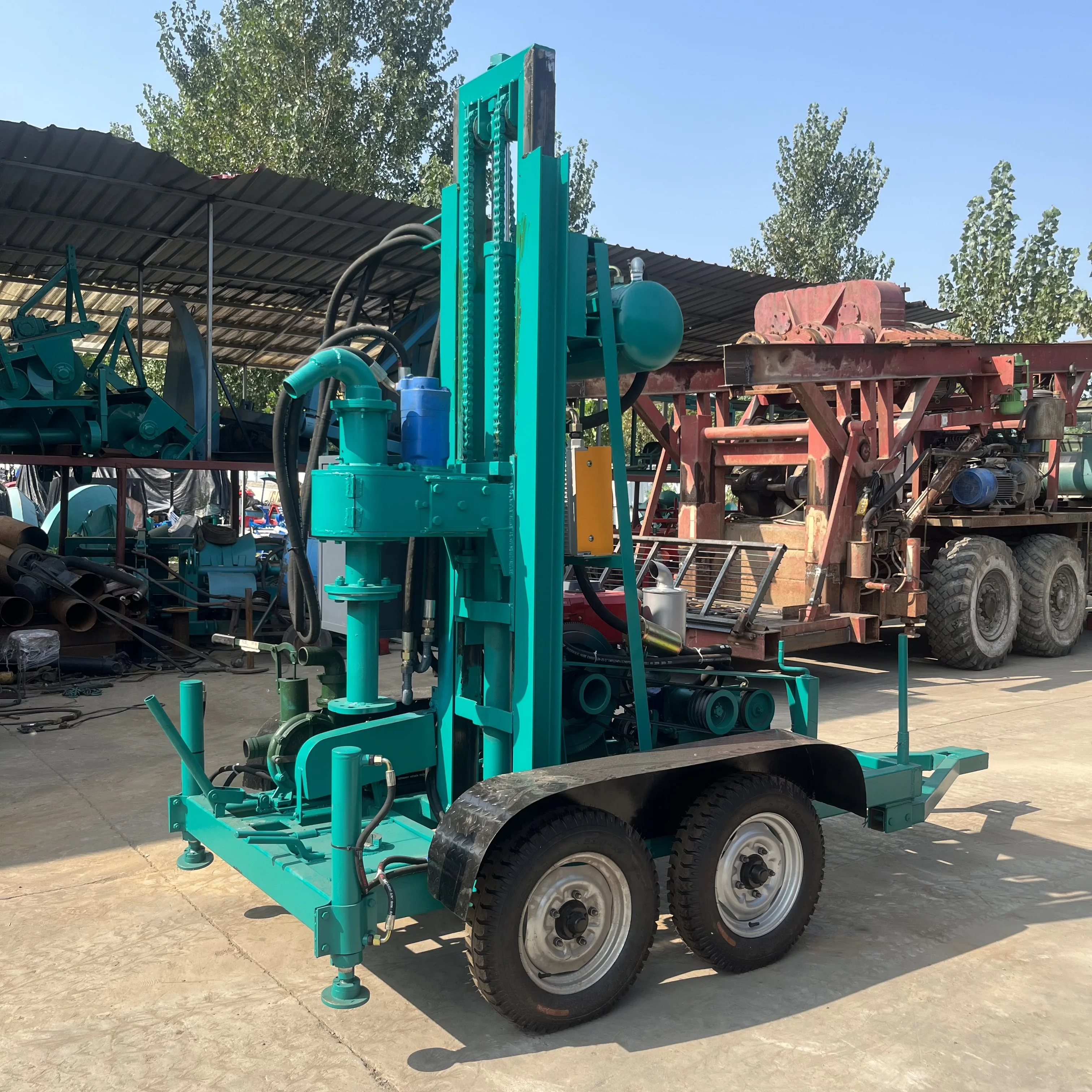 Fabrik Direktverkauf Max 200 m Tragbare Brunnen Bohrloch Bohrmaschine Automatische Kleine Mini 30 PS Diesel Bohrgerät Image