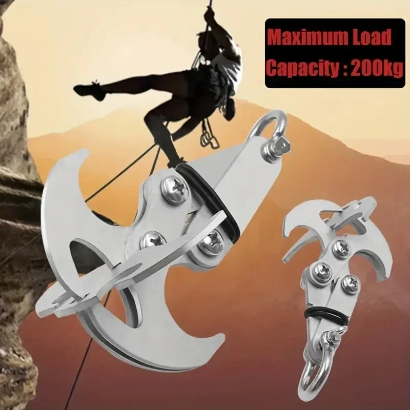 1PC Outdoor Klettern Schwerkraft Haken Edelstahl Überleben Klapp Flucht Haken Klettern Schwere Klaue Fliegen Tiger Haken Image