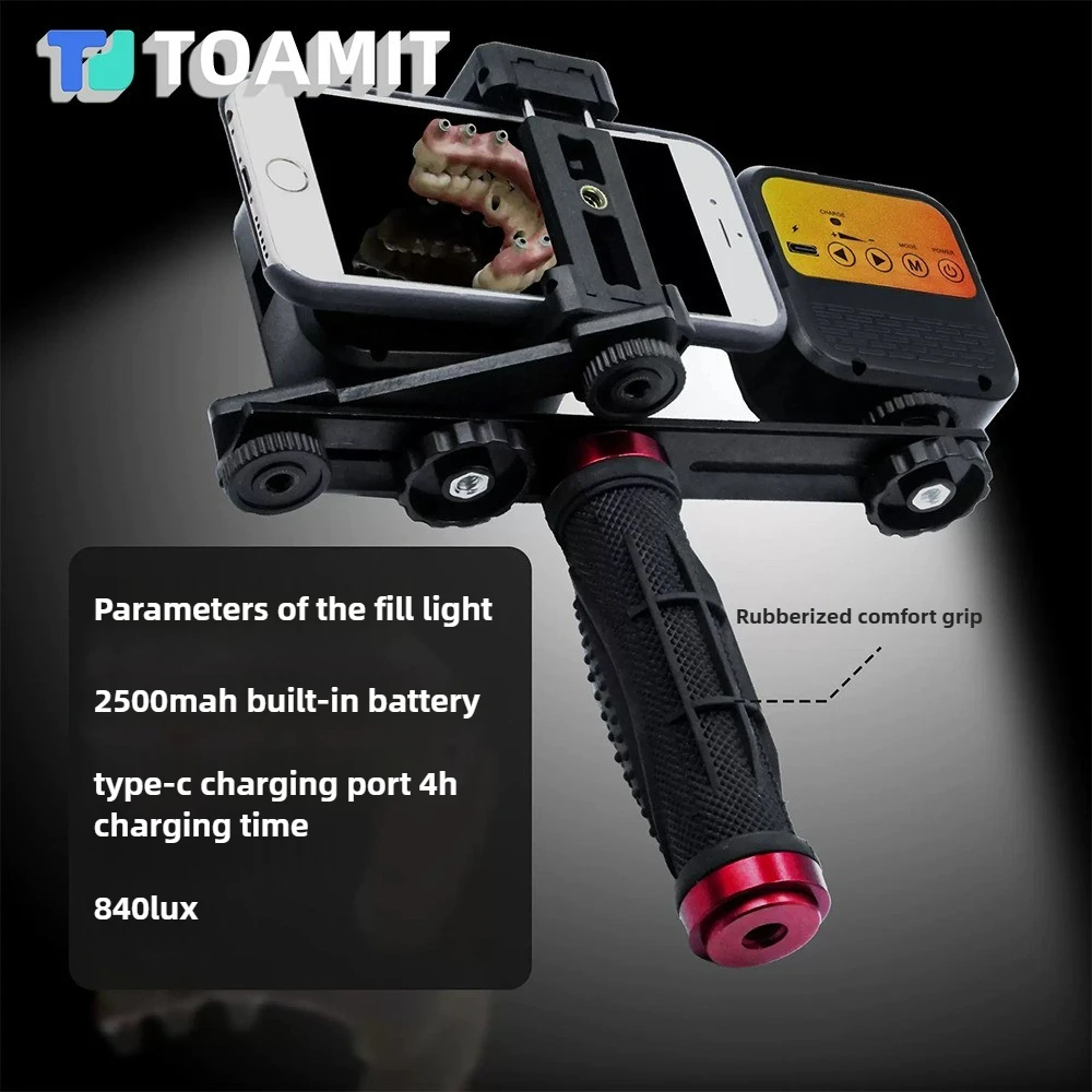 Professionelles Dental-Fotografie-Set: Bluetooth-LED-Licht für schattenfreies Schießen und Dokumente mit oralem Gehäuse, tragbar Image