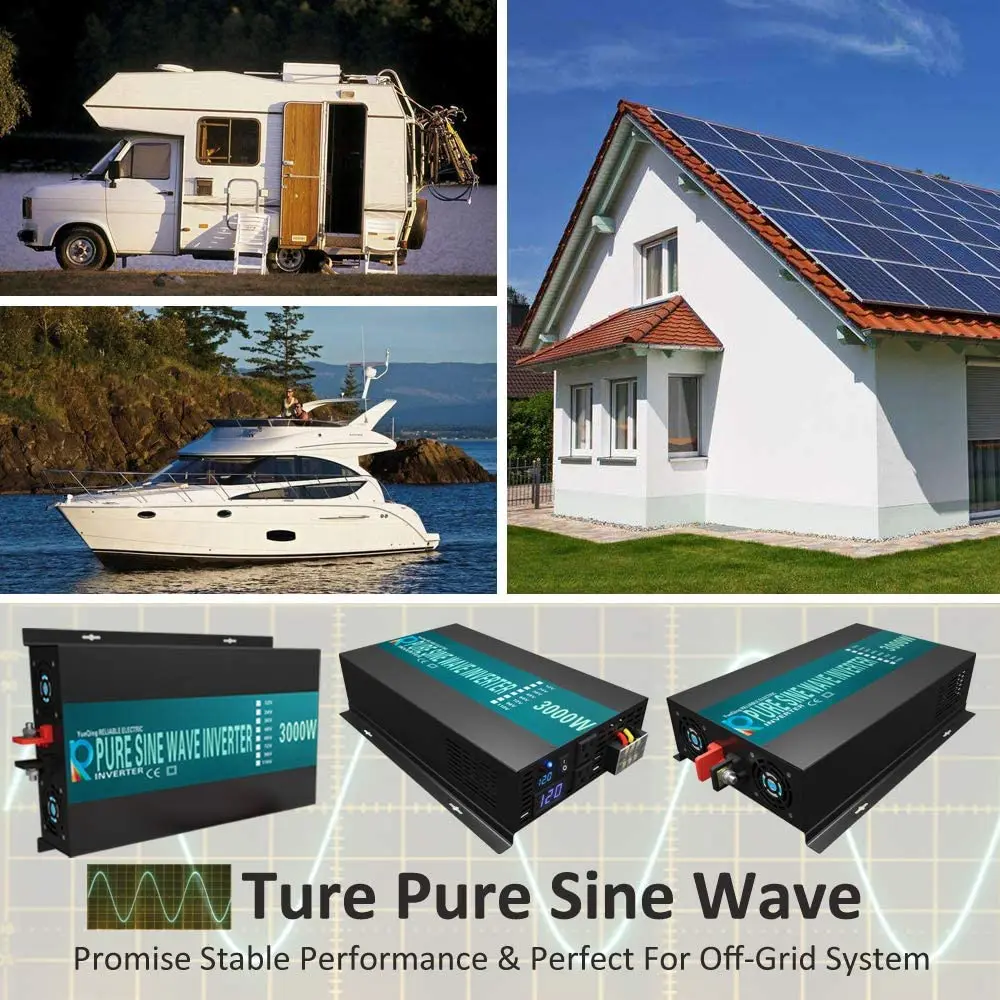 Reiner Sinus-Wechselrichter 3000 W DC zu 1 AC Konverter für Home Power Bank Solar Image