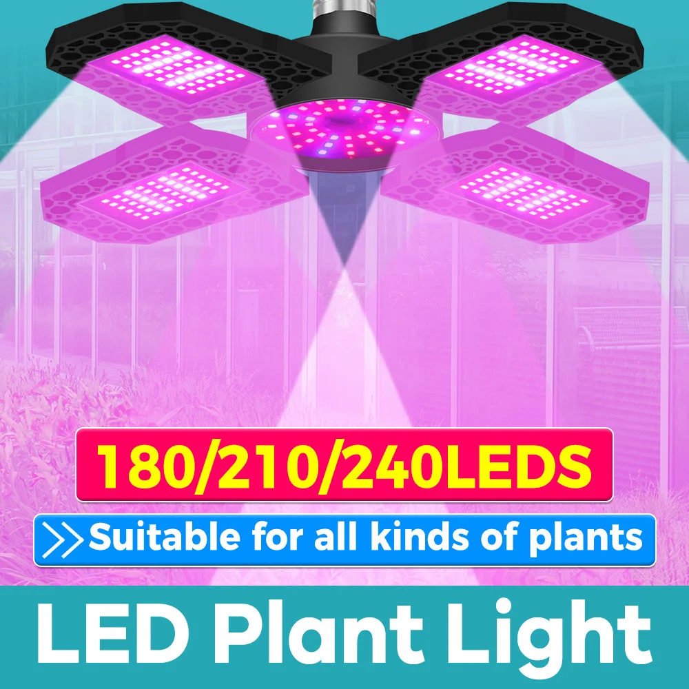 LED Pflanzenlampe 150W E27/E26 Faltbare Phyto-Wachstumslampe Vollspektrum Pflanzenzuchtlicht Hydroponische Blüten-Wachstumsbox-Beleuchtung Image