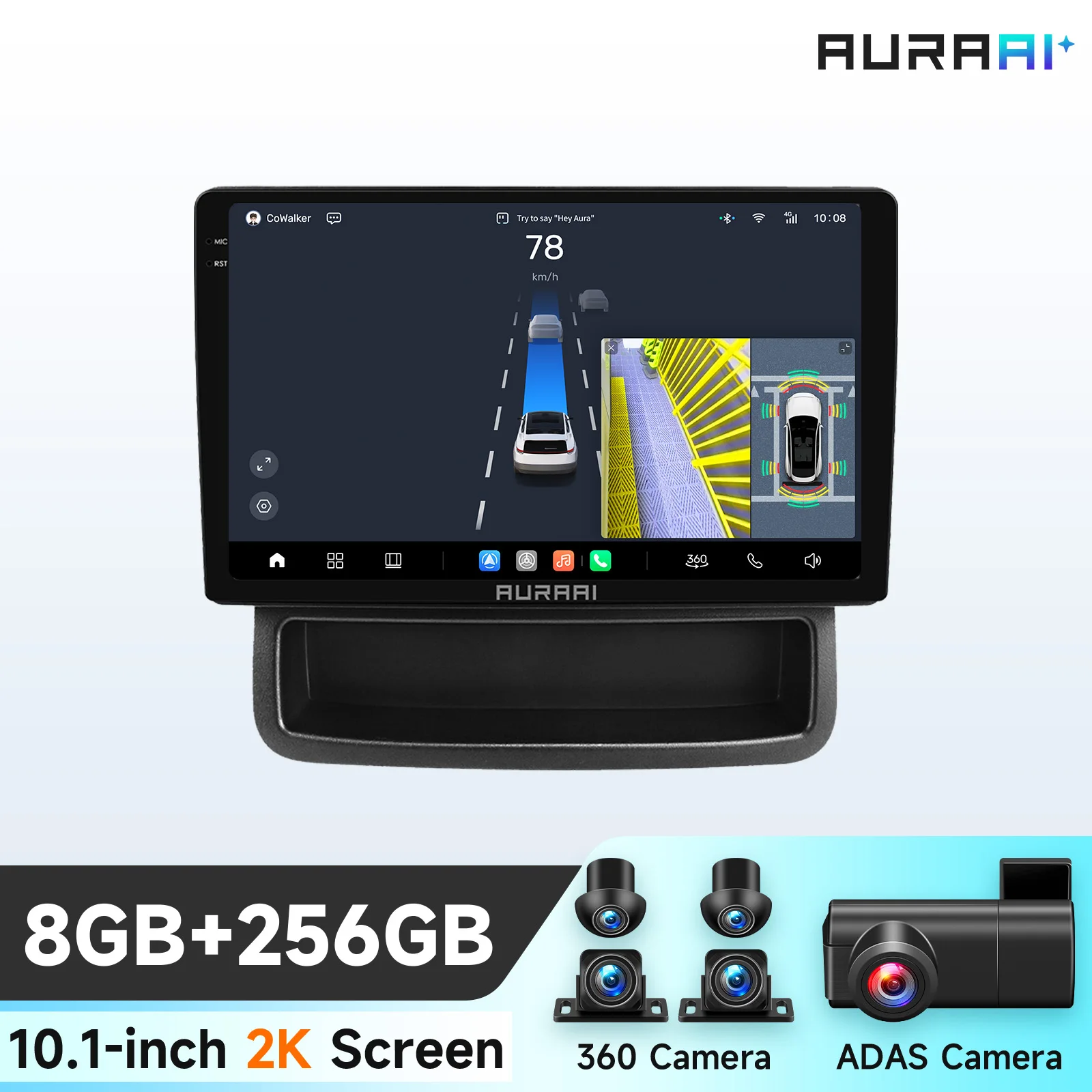 AURAAI Auto Multimedia Video Player für Renault Trafic/Opel Vivaro 2010-2014 2K Bildschirm Carplay Autoradio 360 Kamera GPS ADAS 4G Image