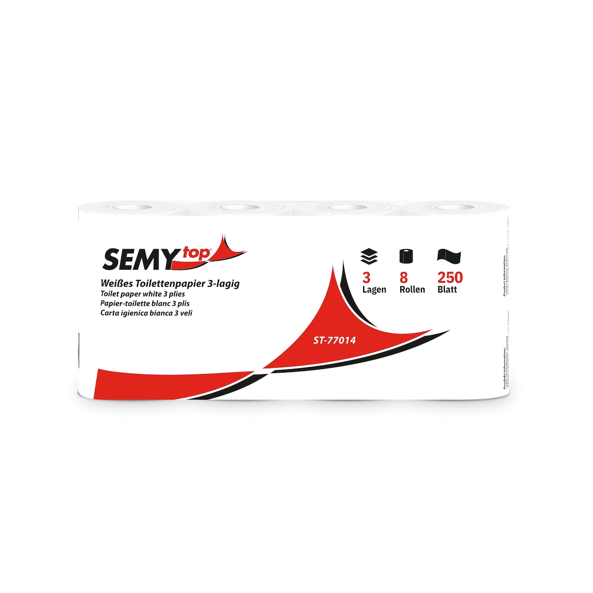 Plock GmbH Toilettenpapier SemyTop - 3-lagig - 1 Palette - 2112 Rollen - 9,3 x 11 cm Image