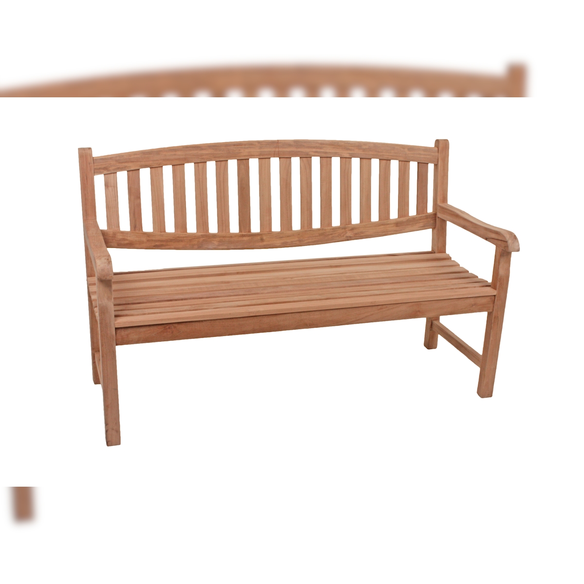 DELUKE Gartenbank MELINA - 150cm Breit, Teak, Natur | Terrassenbank Wetterfest Sitzbank Outdoor Bank Image