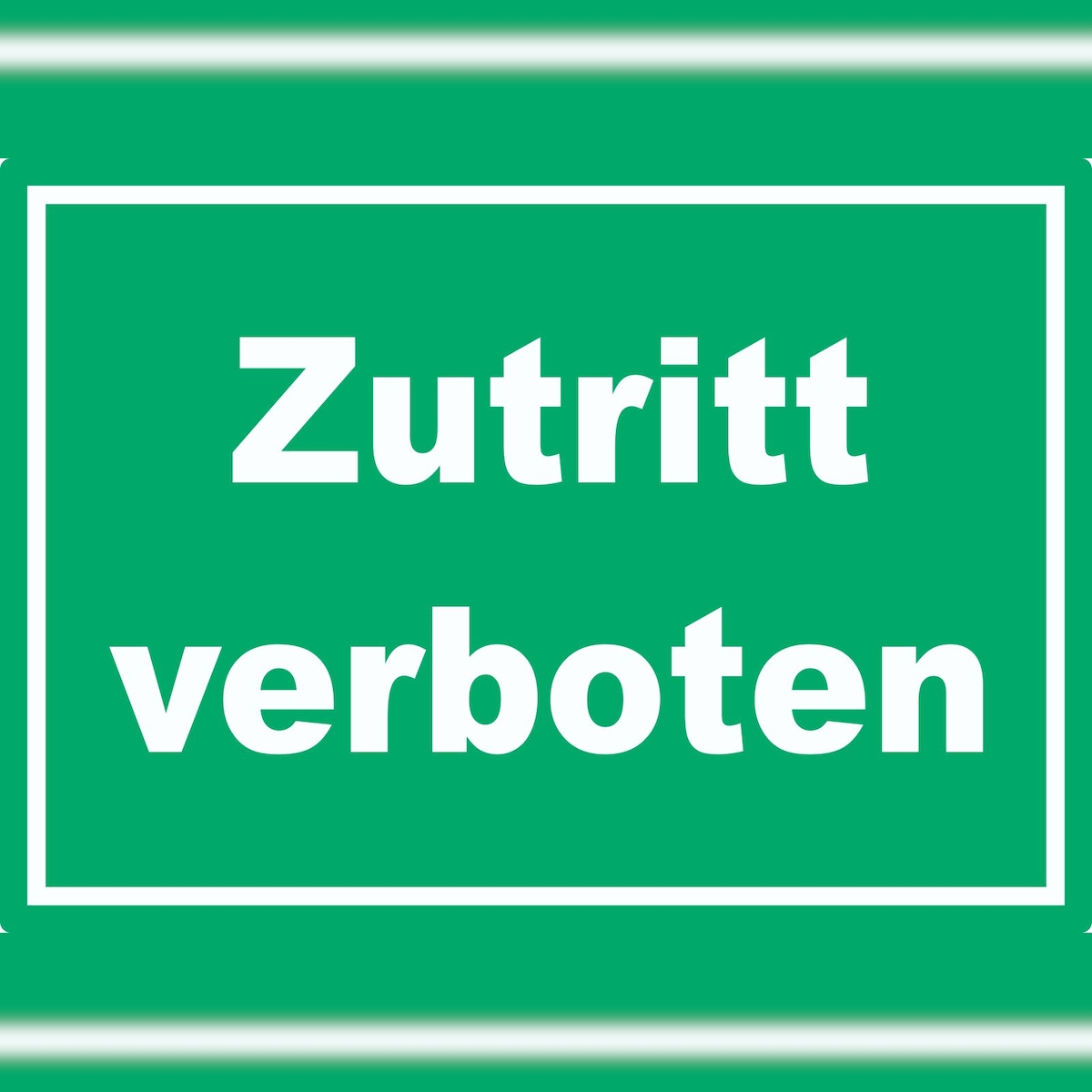 HB-Druck Zutritt verboten Schild grün-weiß A5 Rückseite selbstklebend Image