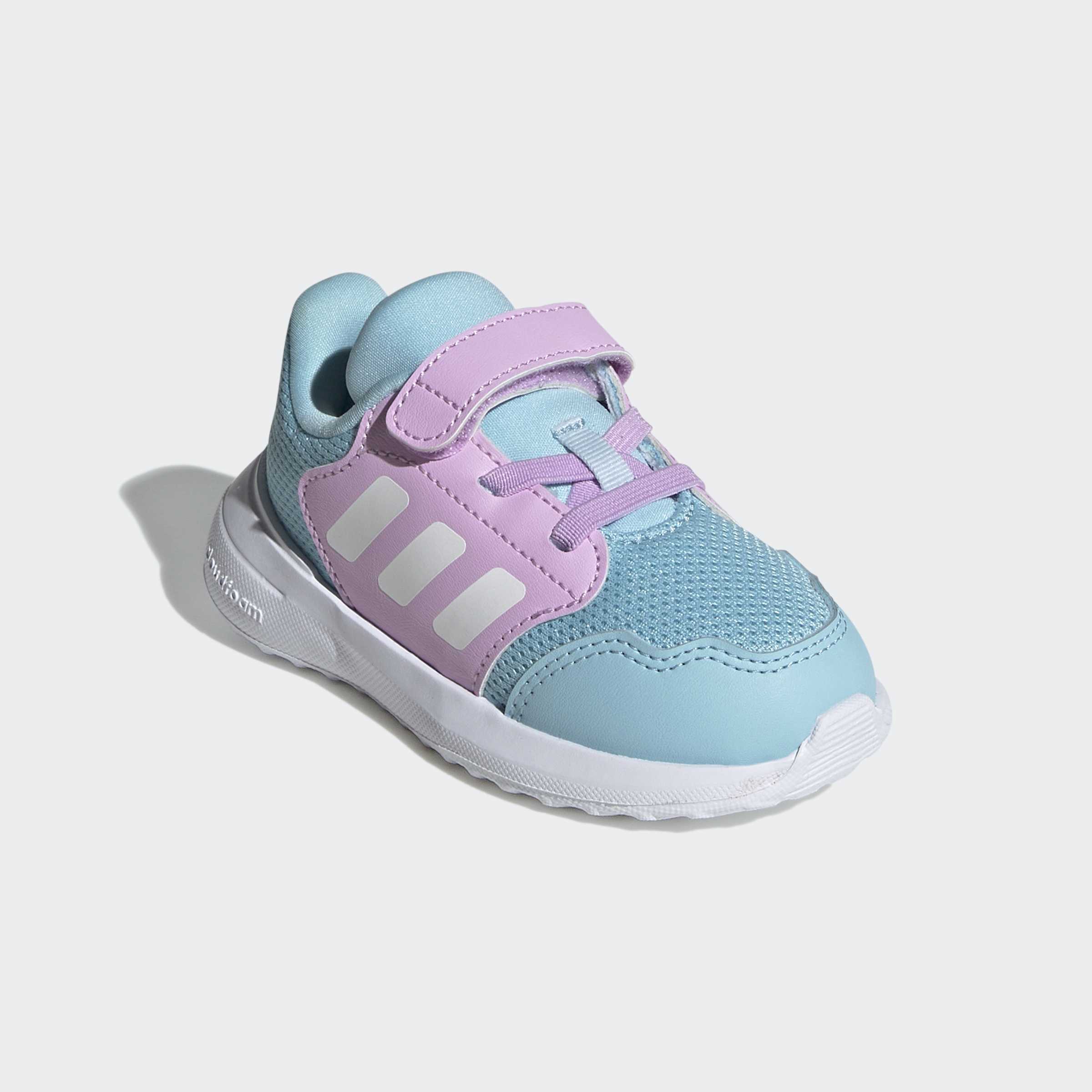 Klettschuh ADIDAS SPORTSWEAR "TENSAUR RUN 3.0 KIDS", Mädchen, Gr. 25, icey blau, ftwr weiß, bliss lila, Synthetik, Textil, Schuhe Klettschuh, für Kinder, mit Klettverschluss