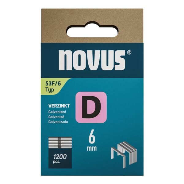 Novus Heftklammern Flachdrahtklammer D Typ 53F 6 mm 1200 Stück silber Image