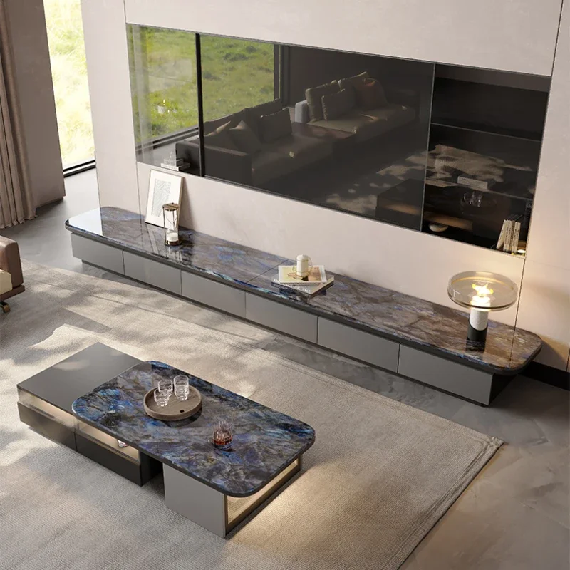 Meuble de télévision au sol moderne de luxe, ensemble de rangement en bois, meuble de Center de divertissement, support de moniteur, meubles de télévision Mueble Para